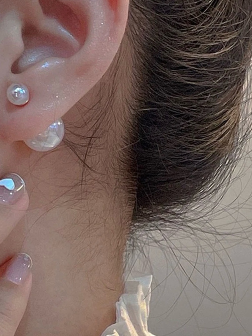 NWT-French Style Mermaid Design Front Back Earrings With Faux Pearl Detail